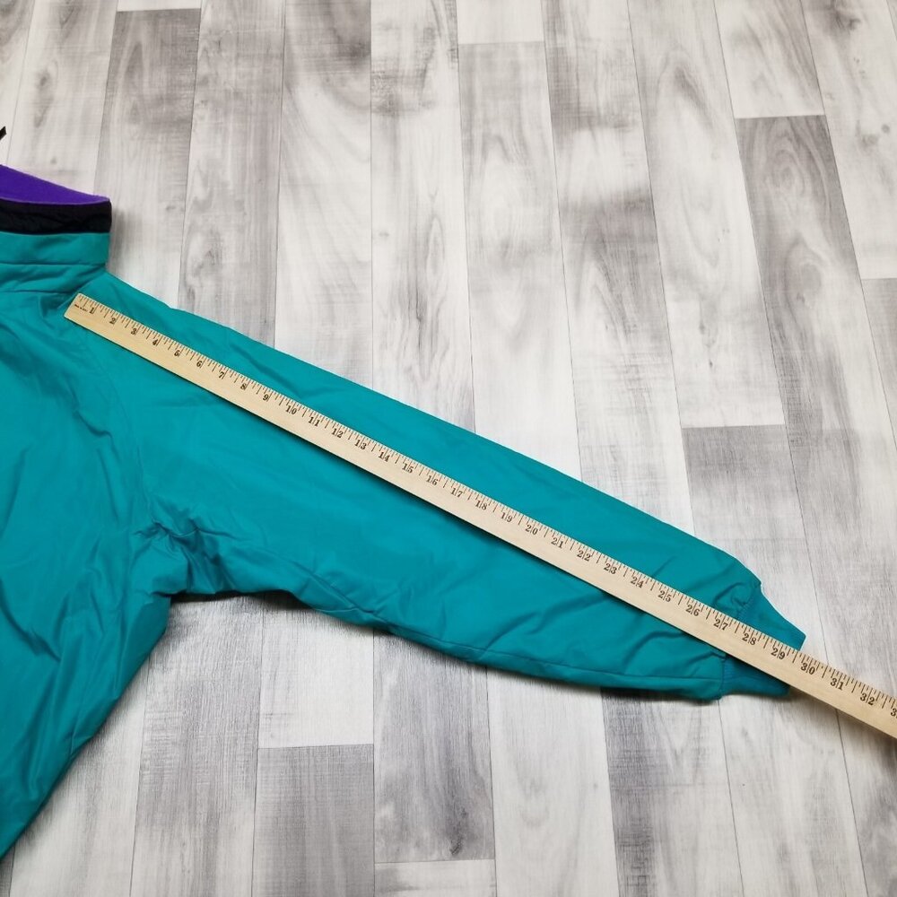 ✅Mens L VTG Columbia Jacket Teal Fleece Lined Retro Y2K Winter Ski Coat *STAIN - Picture 12 of 15